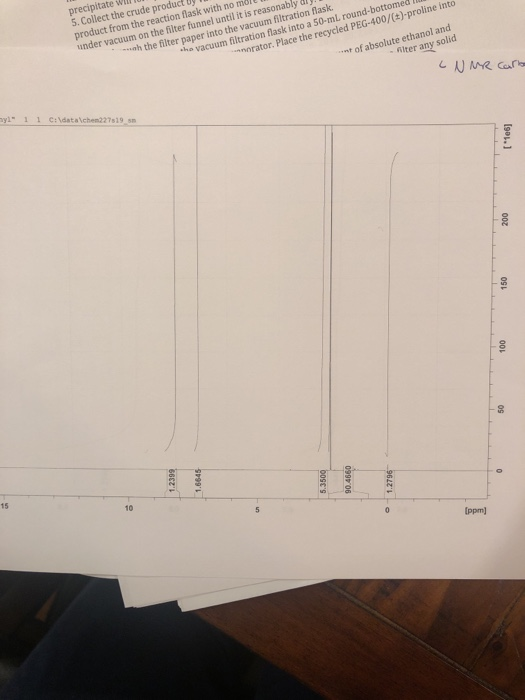 precipitate W 5. Collect the crude produci product from the reaction flask with no mé under vacuum on the filter funnel until