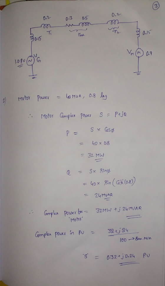 3 0.3 0.5 line 0.15 Moto Pouey vA, 0.8 las Y Power 32 MW 24MAR Motor 032+j0.24 Pv