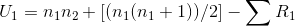 U_{1}=n_{1}n_{2}+[(n_{1}(n_{1}+1))/2]-\sum R_{1}