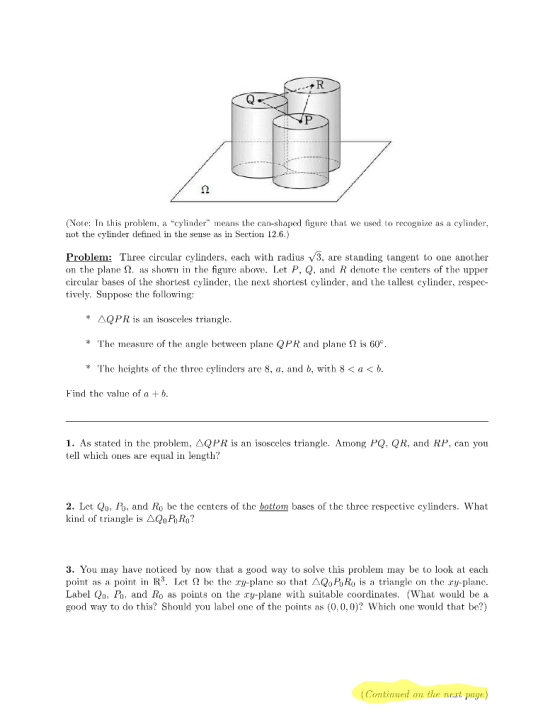 (Note: In this problem, a cylinder means the can-shaped figure that we used to recognize as a cylinder. not the cylinder def