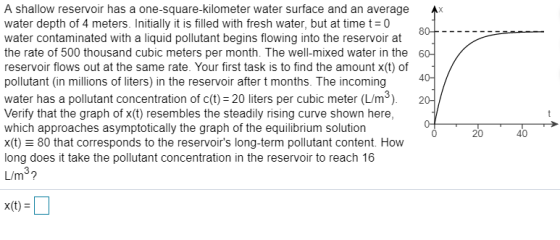 A shallow reservoir has a one-square-kilometer water surface and an average water depth of 4 meters. Initially it is filled w