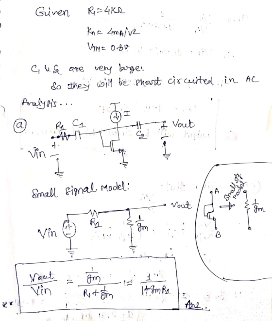 hel be Phort cirauited in Ac +--ズVout Small Pinal Moolel gr Vin 0 Vout