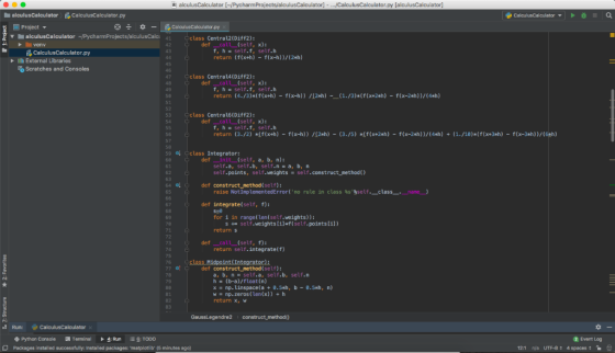 alculusCalculator [~/PycharmProjects/alculusCalculator] - ./CalculusCalculator.py [alculusCalculator] alculusCalculator Calcu