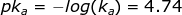 pka-log(k) = 4.74