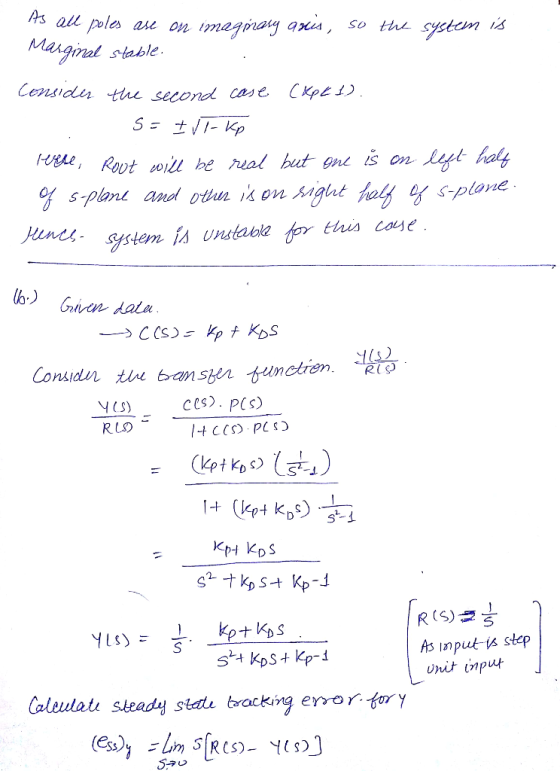 ot pales ase on maginag axi, so the syctam ia mal stable twh hl ut ne on yt haly system Unstable pr this l6-) RLS As inputis