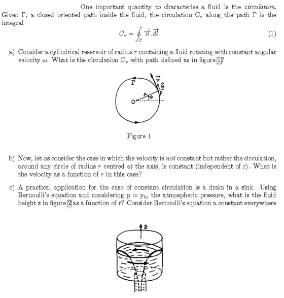 One important quantity to characterise a fluid is the circulation Given Γ, a closed oriented path inside the fluid, the circu