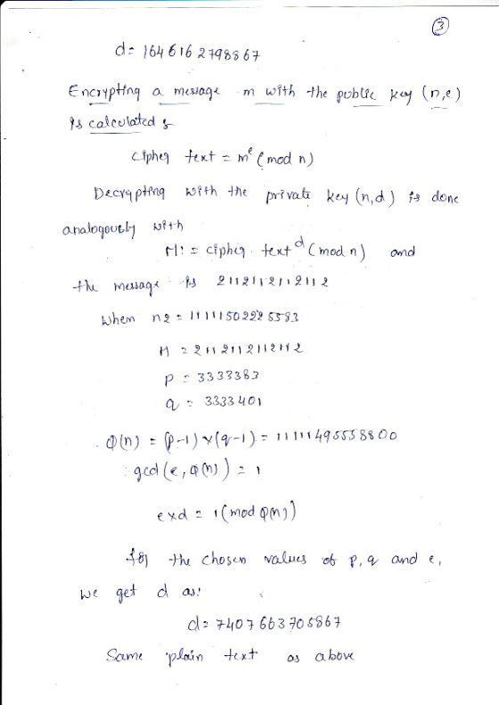 d: 164 616 2148 67 Encrpt a mesiog m with the pohtic ky (ne) tl: ciphi txt mod n ond the maagA As 21121,8,211,2 M2 21121121