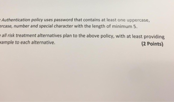 Authentication policy uses password that contains at least one uppercase, ercase, number and special character with the lengt