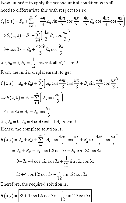 Now apply the second initi al condition wewill in order to need to differentiate this with respect tot so, 4n A 4n B cos 3 4n