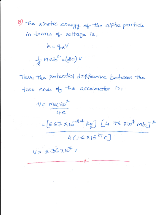 e)-me kinetic enevat 어the alpha parthcu Thuwi the Ptesrial dsfevence behoen -the -the acceleato s シ. Lt 2