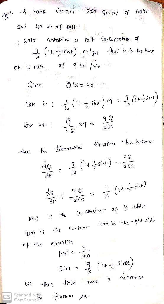 and uo σ2df sait ul in fa the tank 2 of gal min at a raK fok out 260 2.60 F- 2. 10 2.60 dr C260 CN) Po CamScanner