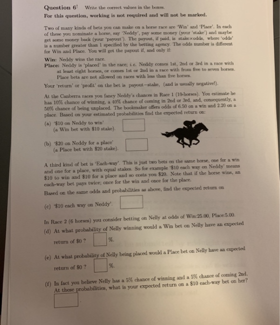 Question 6 Write the correct values in the boxes. For this question, working is not required and will not be marked. Two of m