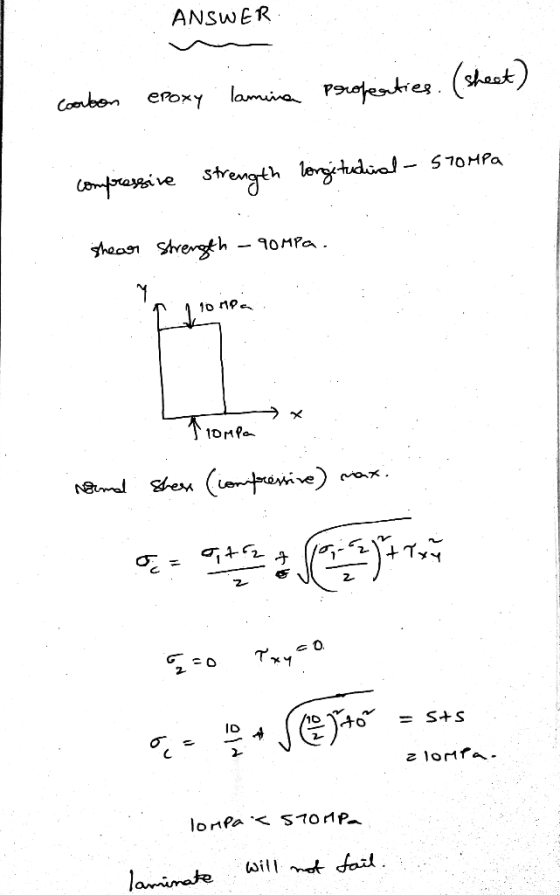 ANSWER lamia Pofestres. shaat) eroxy Coorbon - S70MPa trewgeh longtadiat - omorasive heao Stregth 9оMPa . 1o пре 10мРa (nteiv