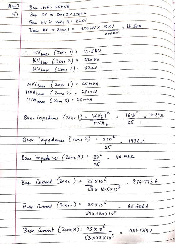 A4-3 Baa MVA= 2SMVA Baa KV in Zone 2 - 220ku 32KV Bar kv in Zone 3 6.Skv 1S κυ 220 KV x 200KV KVb 2one i) baa Zone 2) = KVbas