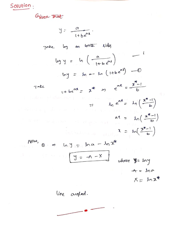 Solution . Given ot (tbex Take Lh On where y= ln Line a Led