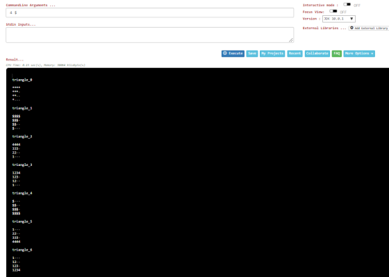 Interactive mode CommandLine Argunents OFF Focus View: 4 $ OFF Version: JDK 18.e.1 Stdin Inputs... External Libraries O Add E