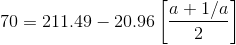 1/a 70 211.49 20.96 2