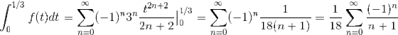 1 (-1)n 18 n+1) 181 2n+2 1/3 0