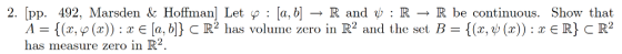 2. [pp. 492, Marsden & Hoffman] Let p [a, bR and :R R be continuous. Show that R} C R2 /-{(z, p (x)) : x e [a, b]} C R2 has v