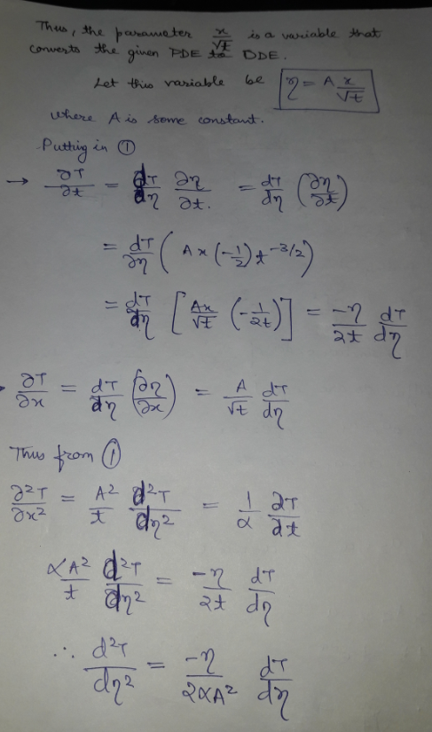 Thus the paranseter Conwerts e ginen PDE is a variable hat DDE 6e A X Let thuo variakle where A is seme constondt Puctig in ¥