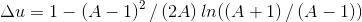 Au 1 - (A 1)2/(2.A) In((A 1)/ (A 1))