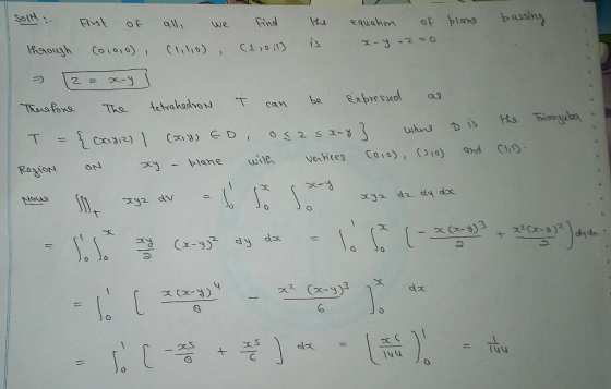 Stoe all ue Find hs equakmof plen bessiny can he Exbre so a Tns forsTs tetrakao dx = (x-y)2 dy 29 2 ) dズ 0 lyu