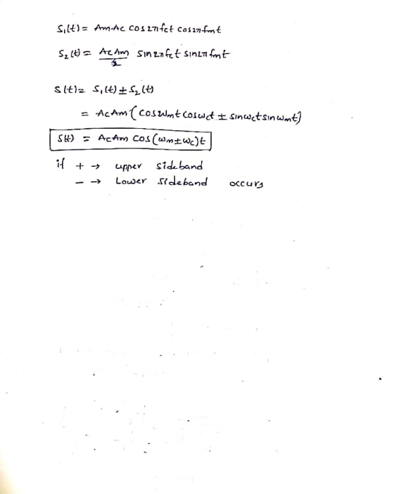 Silt)= Am.Ac cos fct cos 27-fmt s2 ( AcAm sınznfet sinLn fmt AcAmcoswmt coswct sinwctsınwmt AcAm Cos (wmtwc)t SH sideband upp