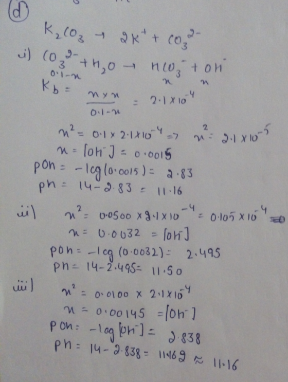 k,(osKtCo ) (o 9- 3 t h20 -nto t on OI-2 Kb= 2.1X 10 O1-2 2 01 x 2-1107 n n loh J- o.o015 pon = -leglo co15 ) = a 83 14-0.83-
