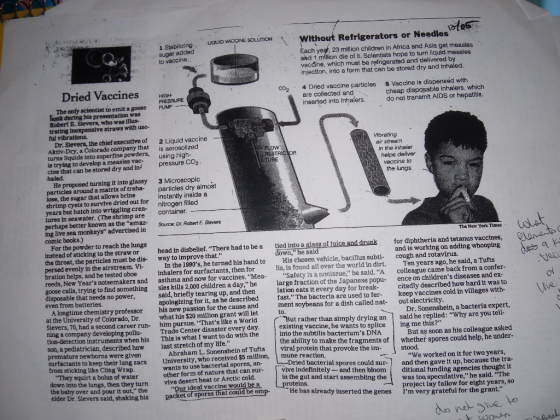 wt Siabilizing, uQUID VACGINE SOLUTONWIthout Refrigerators or Needles Each yea, 23 milion children in Africa and Asia get mea