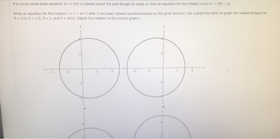 If a curve whose polar equation is r-r0) is rotated about the pole though an angle φ, then an equation for the rotated curve