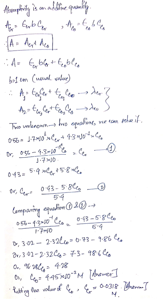Aloemphilg AAo (uwal value) Cer Fahe if TMo unlenown wo equolins, Or, 0.56-4.3~10 Co J7JO 0.435.4 +58 G 03-58o 5.4 Or, r Camp