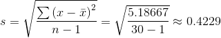 2 Σ(x-x) rl 30-1-~ 0.4229
