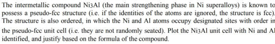 The intermetallic compound Ni3Al (the main strengthening phase in Ni superalloys) is known to pseudo-fcc structure (i.e. if t