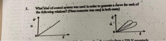 merate a άrve for each of whatkindofontrol system was used m order to the following relations? (Plane concrete was used in b