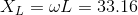 X_L = \omega L = 33.16