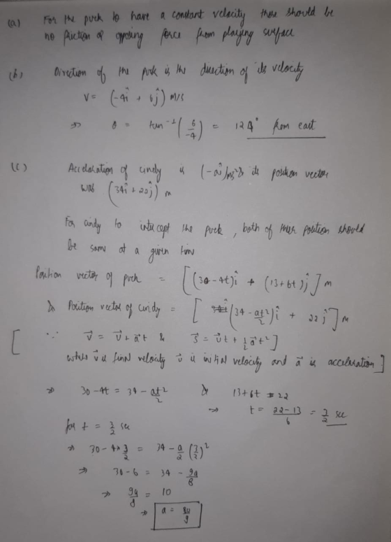 vdeady from payjiny cafpeca thre Bhould t For IN puck lo hart a contart (a) groiany Piction he de velocdy Oivtuon o M/S V= -)