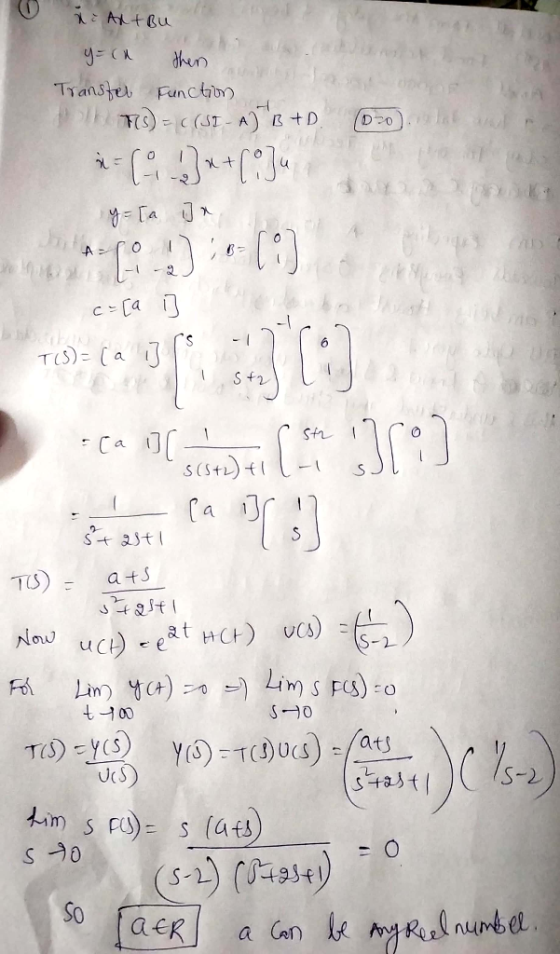 XALFBU then Transtel Functibn pIkio = (SI - A ) B +D Ho Ad 3 = 2 100 t A- G C Ca Ud TIS)(a Str Ca Ca i ats TO Now uCet HC) UC
