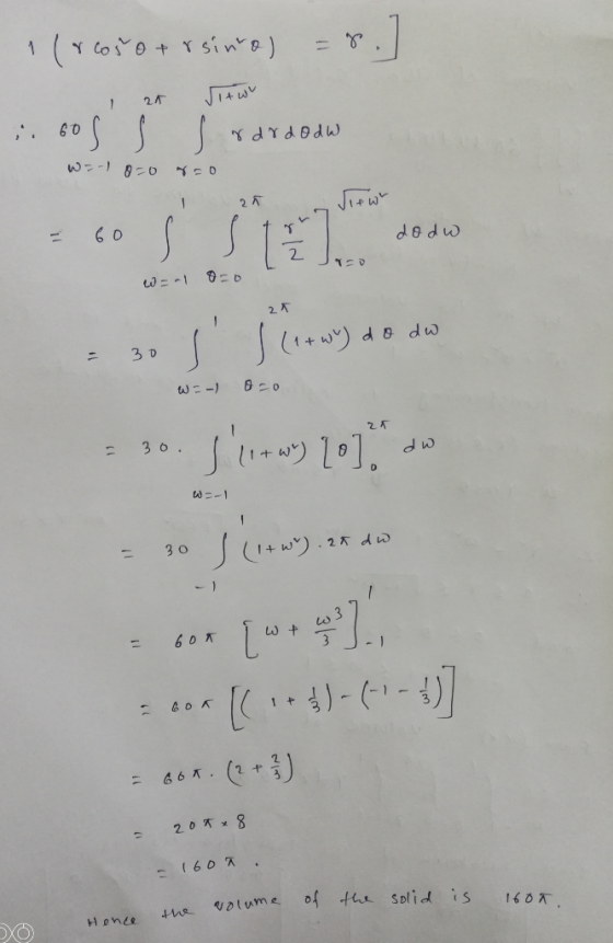 (o sine) 2A 1 S J MPAYP 2 2A 3 D 1 3 o. 3 O 1 w 2 dw w 3 607 ...C.-4)-6-8 1 t (1J + 6K 2 0 8 (607 of the Solid is valume 1607