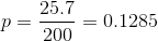 25.7 p =-= 0.1285 200