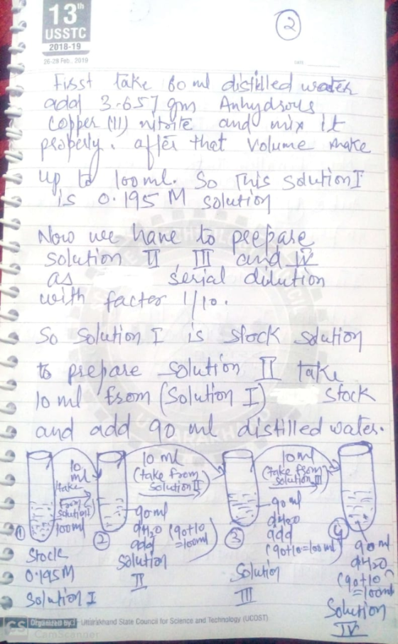 13 th USSTC 2018-19 26-28 Feb 2019 Fisst Take 6o dicialled wateA ade 3-657.9gm Anbydsos Lopper I) nitite and mx tE that Volum