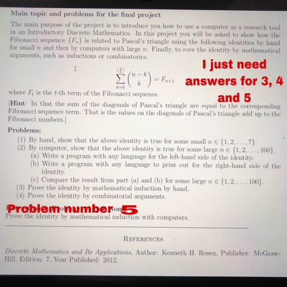Main topic and problems for the final project The main purpose of the project is to introduce you how to use a in an computer