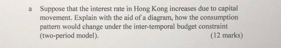 Suppose that the interest rate in Hong Kong increases due to capital movement. Explain with the aid of a diagram, how the con