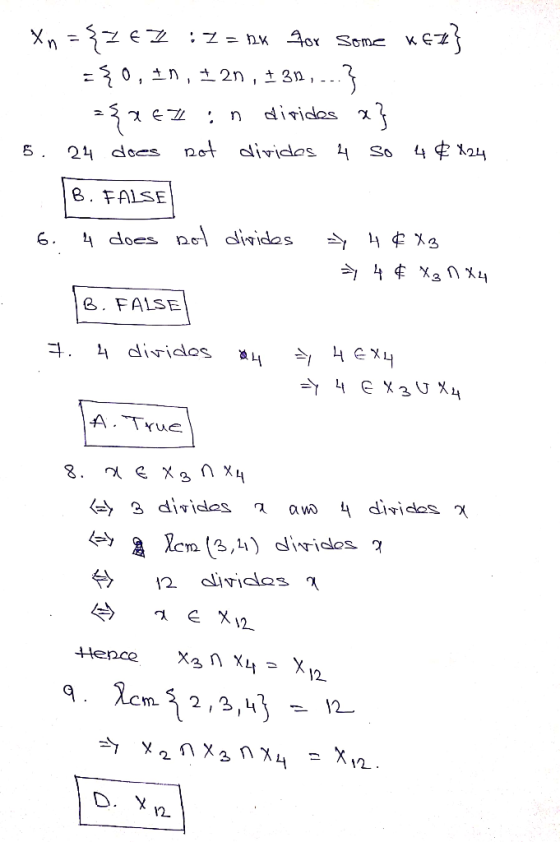 decs not di 5. e. FALSE Hence X3n XX12