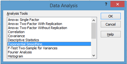 Data Analysis Analysis Tools OK Anova: Single Factor Anova: Two-Factor With Replication Anova: Two-Factor Without Replication