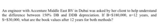 An engineer with Accenture Middle East BV in Dubai was asked by her client to help understand the difference between 150% DB