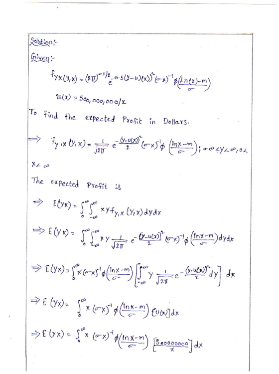 Solution Gi 500, 000, 0oo/x To fnd the etpectet Proftt in Dolloxs. | The expected profit ウ E0%): 2TT co