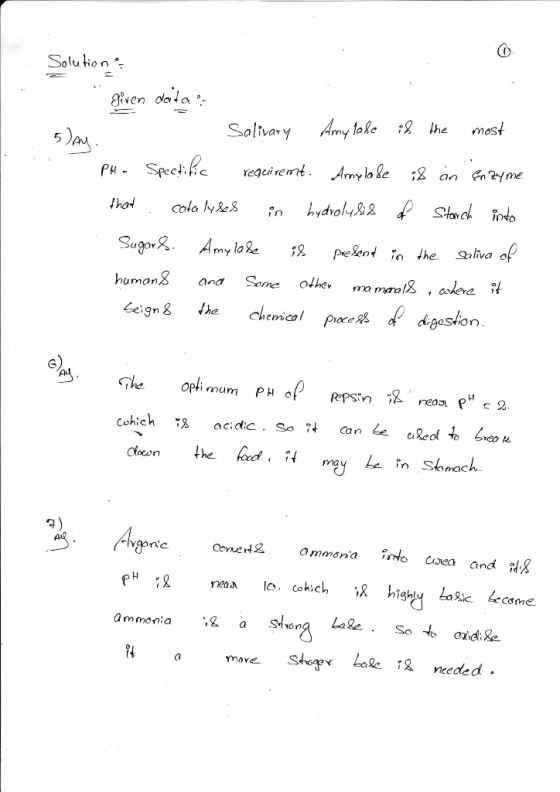 Solution given data Ihe Arry ta Se Solivary f5ou 5 a Specthe Army la Se ; an Gn 2Yme regci remt PH- Aydroly& Stach indo hat c
