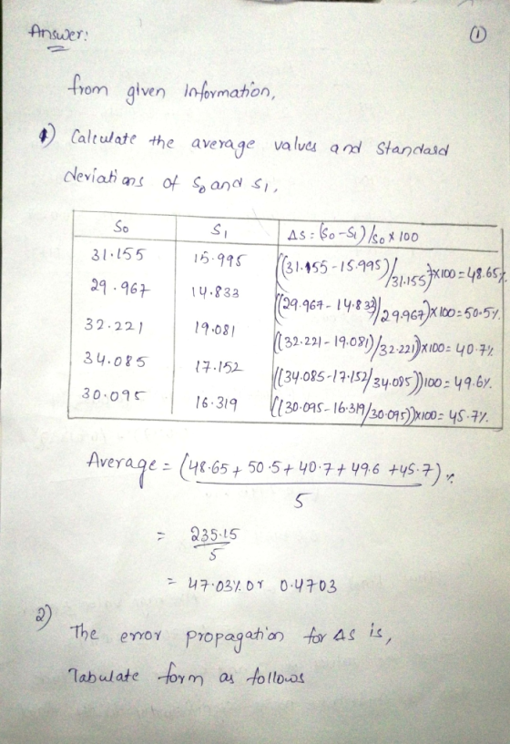 Answer om aiven Hoymahon, 4) Caltulate the avera ge valve and Standlasd deviana: 아 çe and S1, So 31 55931-455-1.45 26 97 31,