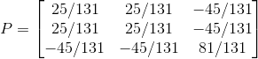 25/131 25/131-45/131 25/13125/131 Р-1 -45/131 -45/131 81/131 -45/131