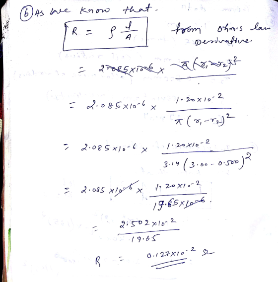 that A e kn ow R A Dinafne 2 o &5x/0-6 X 2 2 20Xo X 3-1(3. agS. 9 2 208Sx1p 19.65XL 2 2502x10 2. O.27X1o